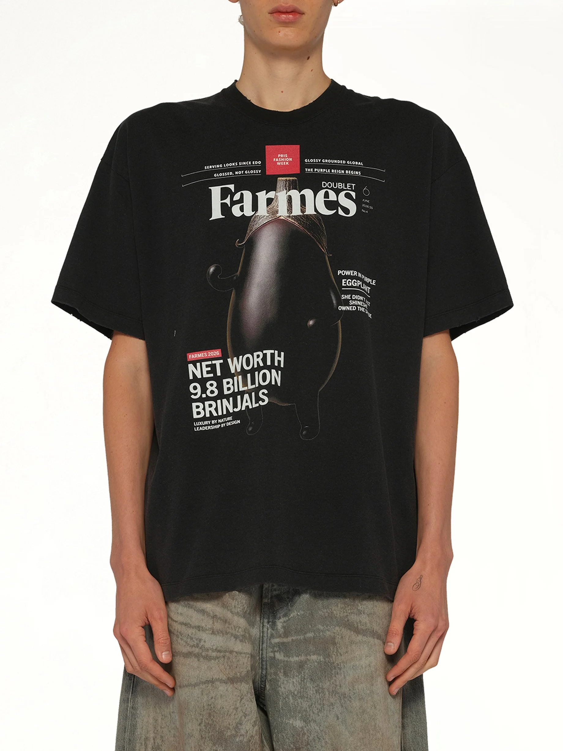 Farmes Magazine Cover T-Shirt in Black - 1