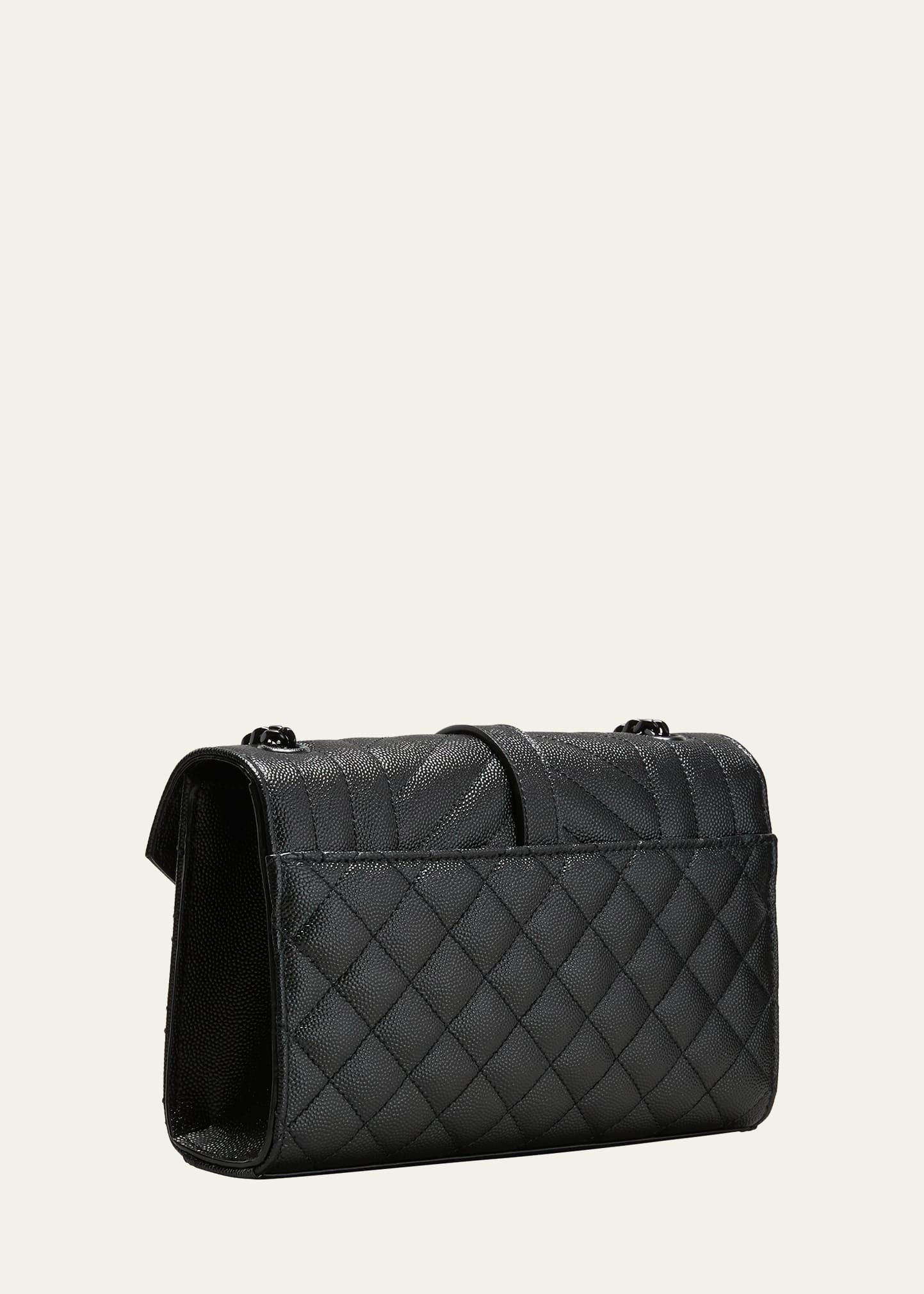 Small YSL Monogram Leather Satchel Bag - 3