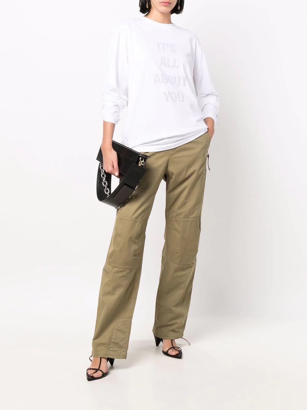 zip-pocket straight-leg trousers - 3