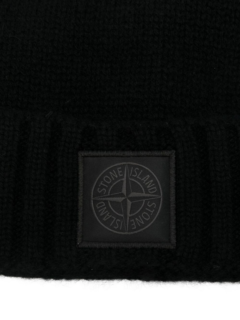 logo-patch ribbed beanie - 3