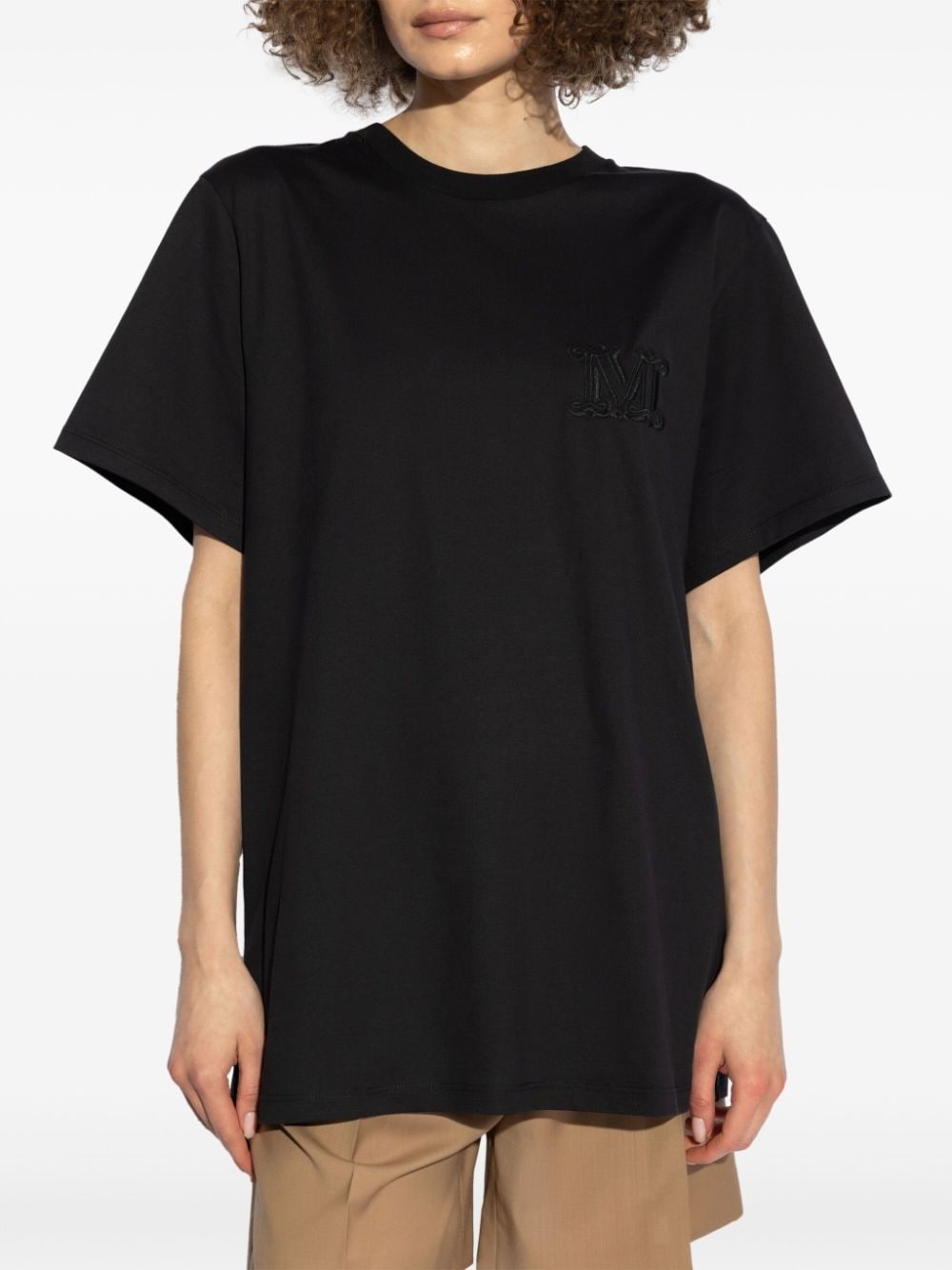 monogram-embroidered cotton T-shirt - 3