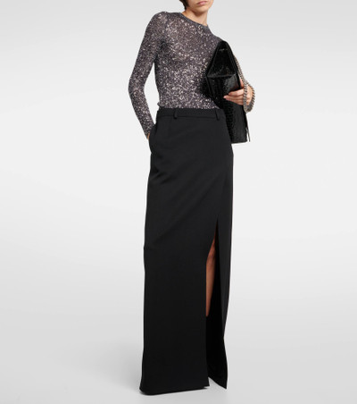 BALENCIAGA Side-slit wool twill maxi skirt outlook