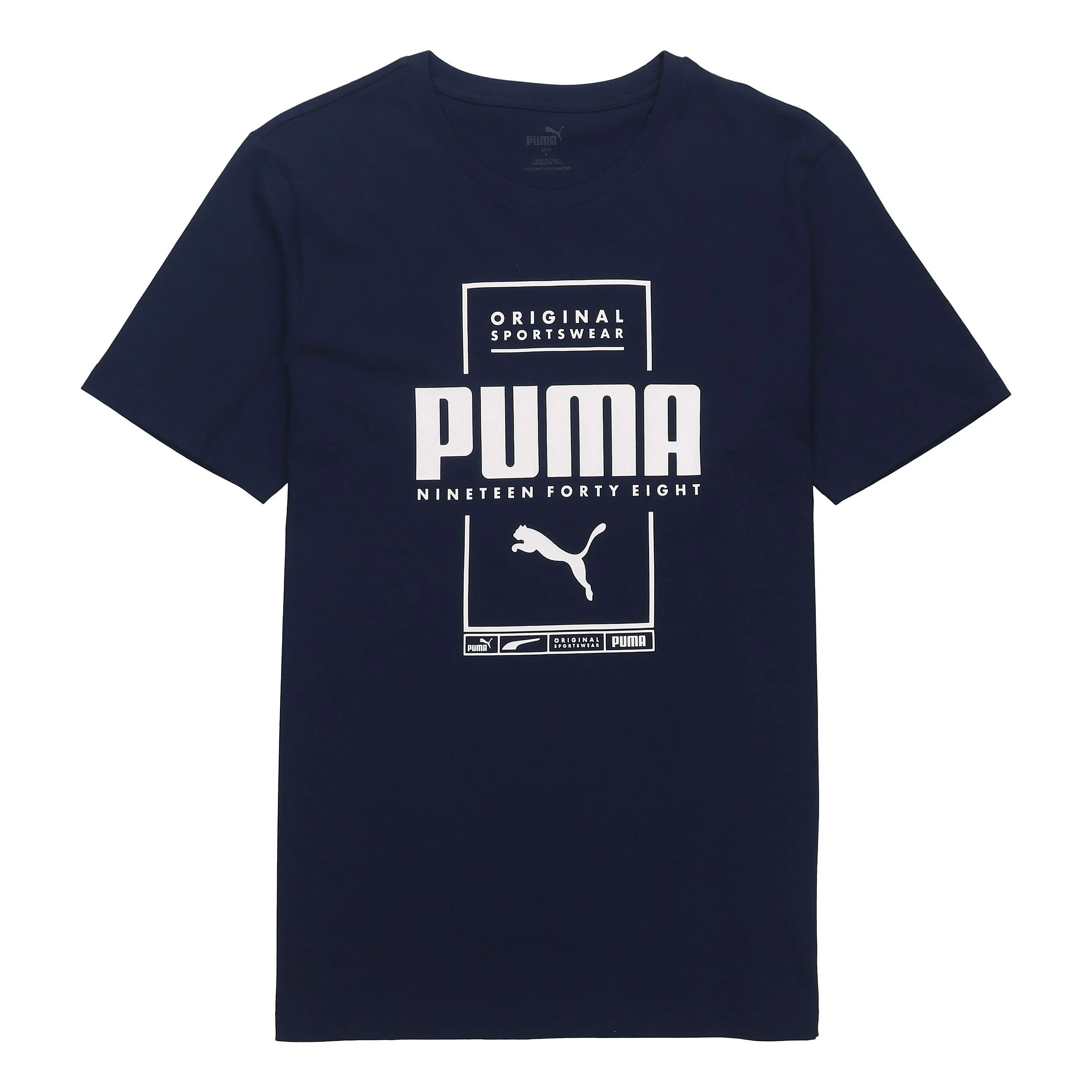 PUMA Casual Sports Printing Round Neck Short Sleeve Blue 586586-06 - 1