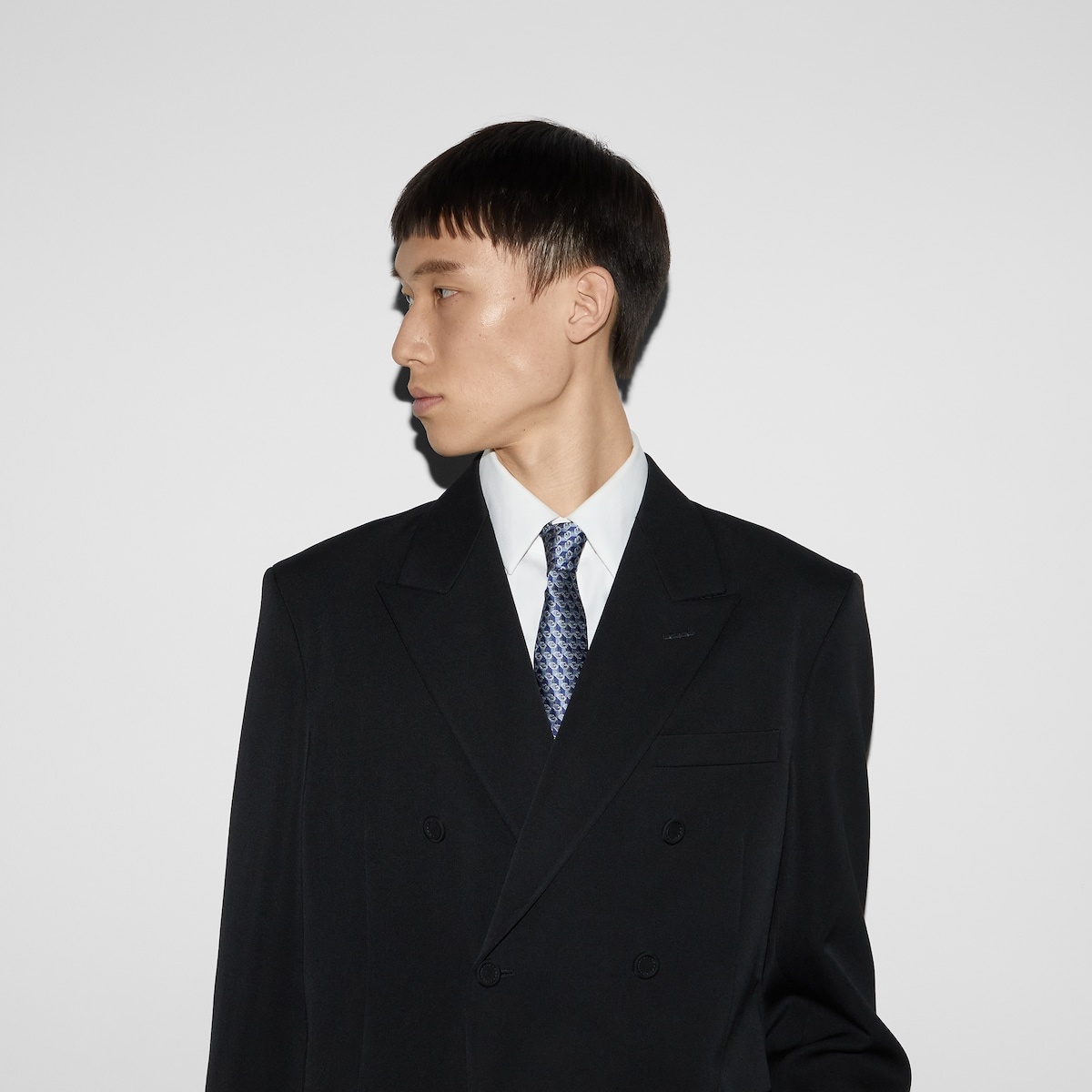 Geometric G silk jacquard tie - 3