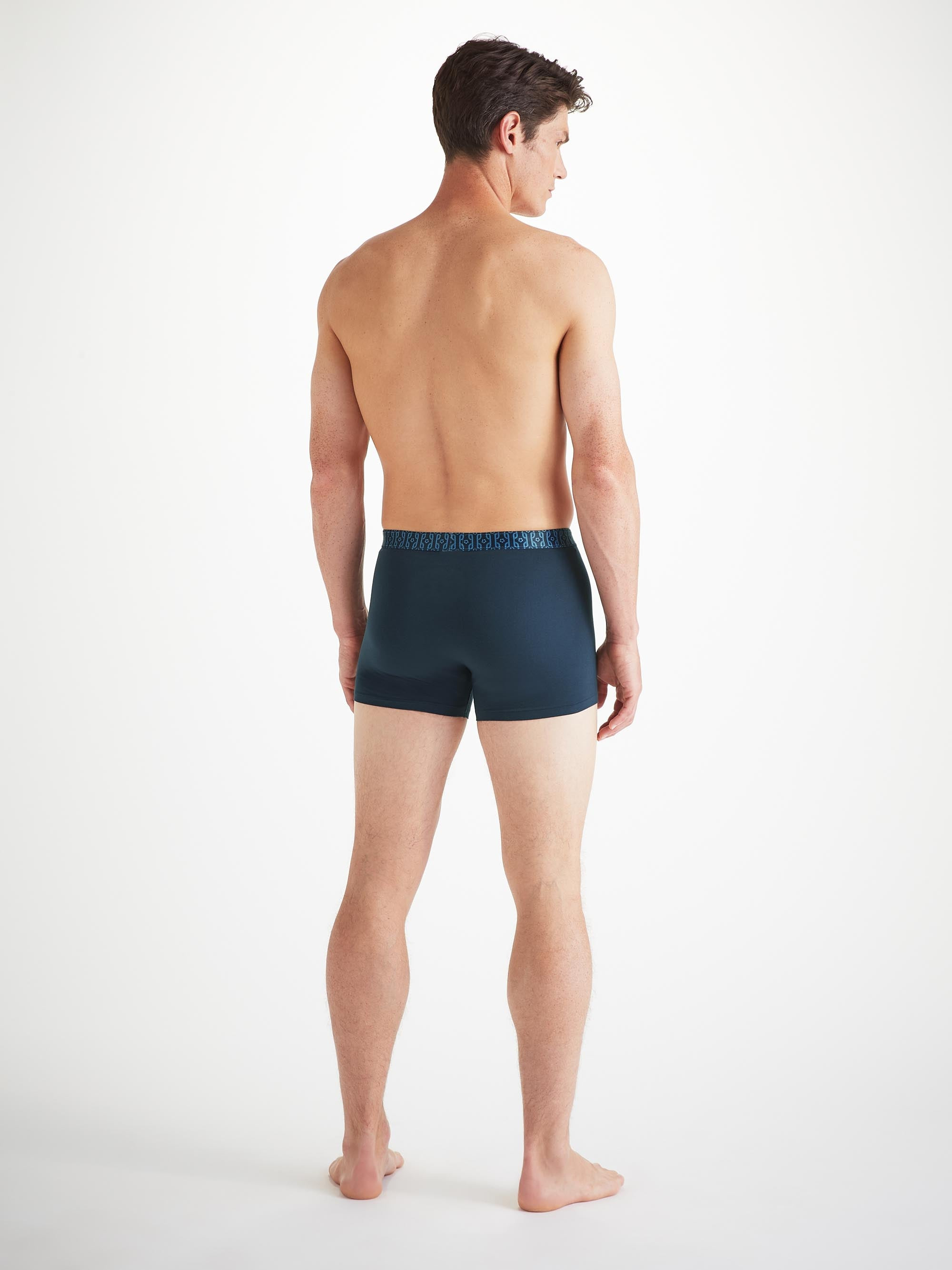 Men's Boxer Briefs Pima Cotton Stretch Navy Rope Print - 4