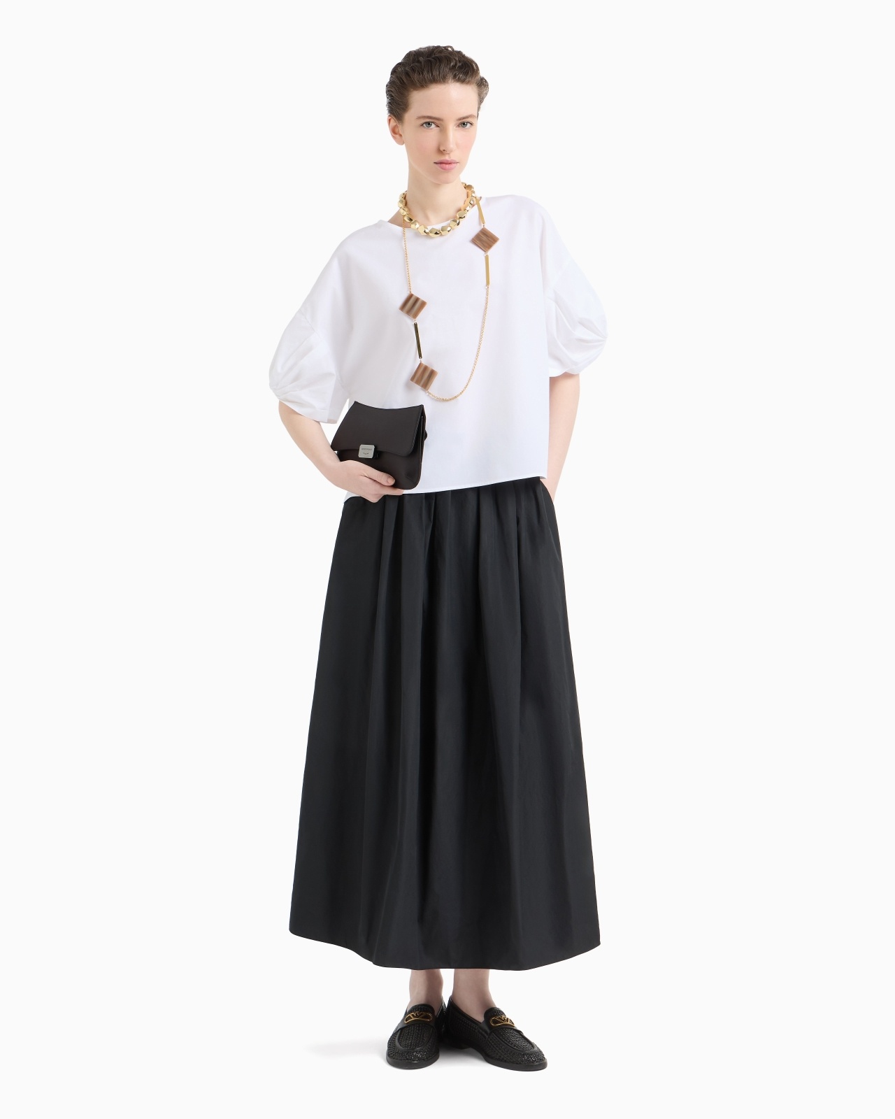 POPLIN BLOUSE WITH TWISTED SLEEVES - 2