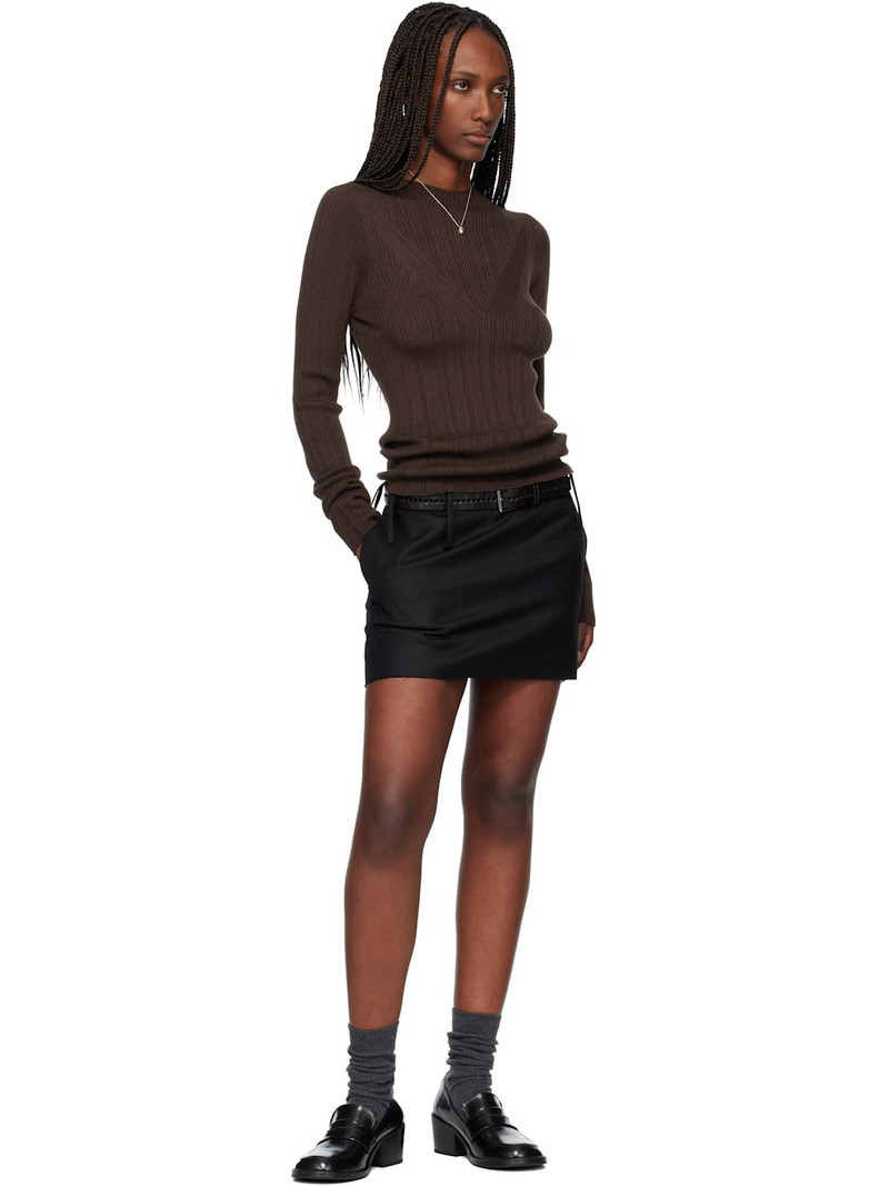 Tonywack Brown Wool Slim-Fit High-Neck Sweater outlook
