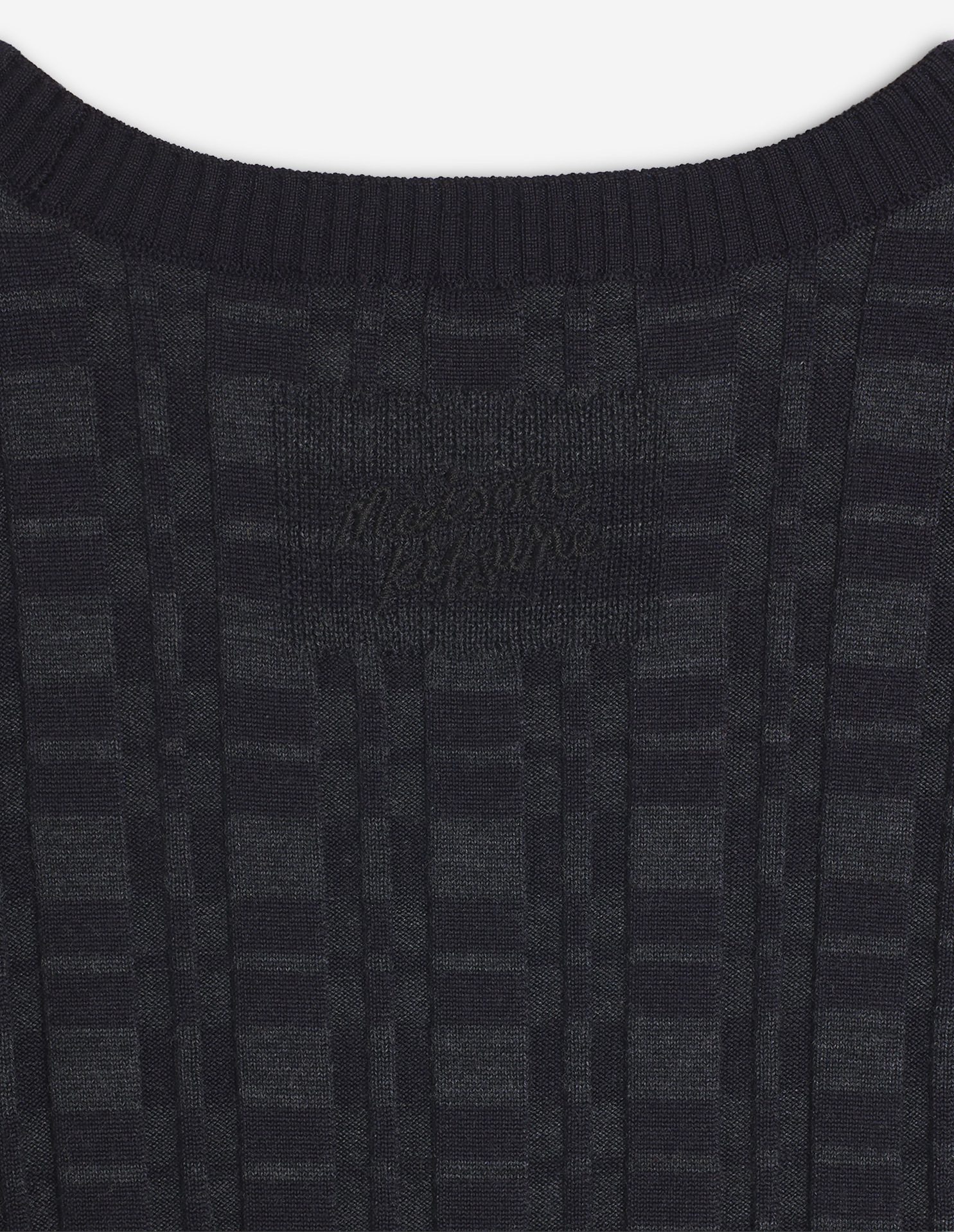 MERINO WOOL RIB CHECK TOP - 8