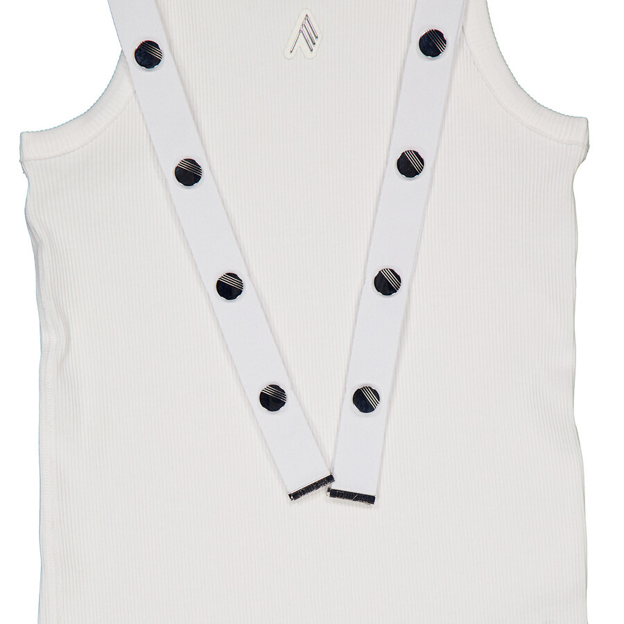 The Attico White Ribbed Jersey Tank Top - 2