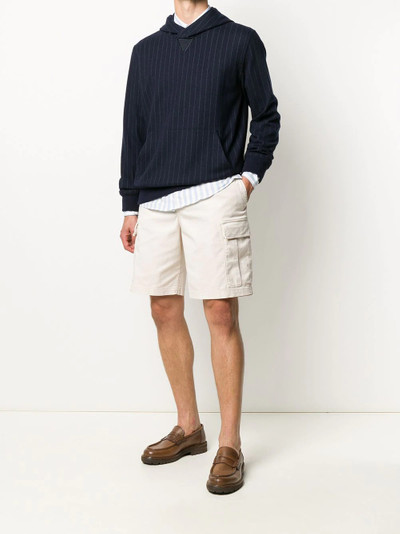 Brunello Cucinelli striped long-sleeve hoodie outlook