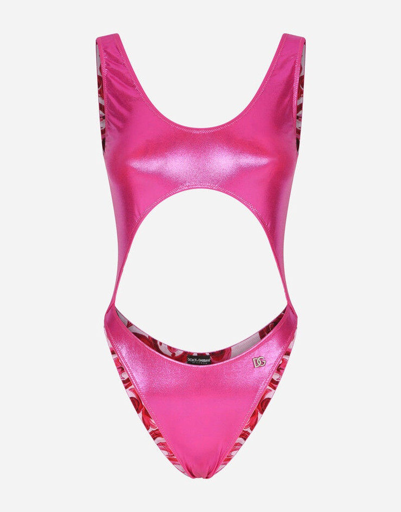 Laminated Cutout One-Piece Swimsuit 1