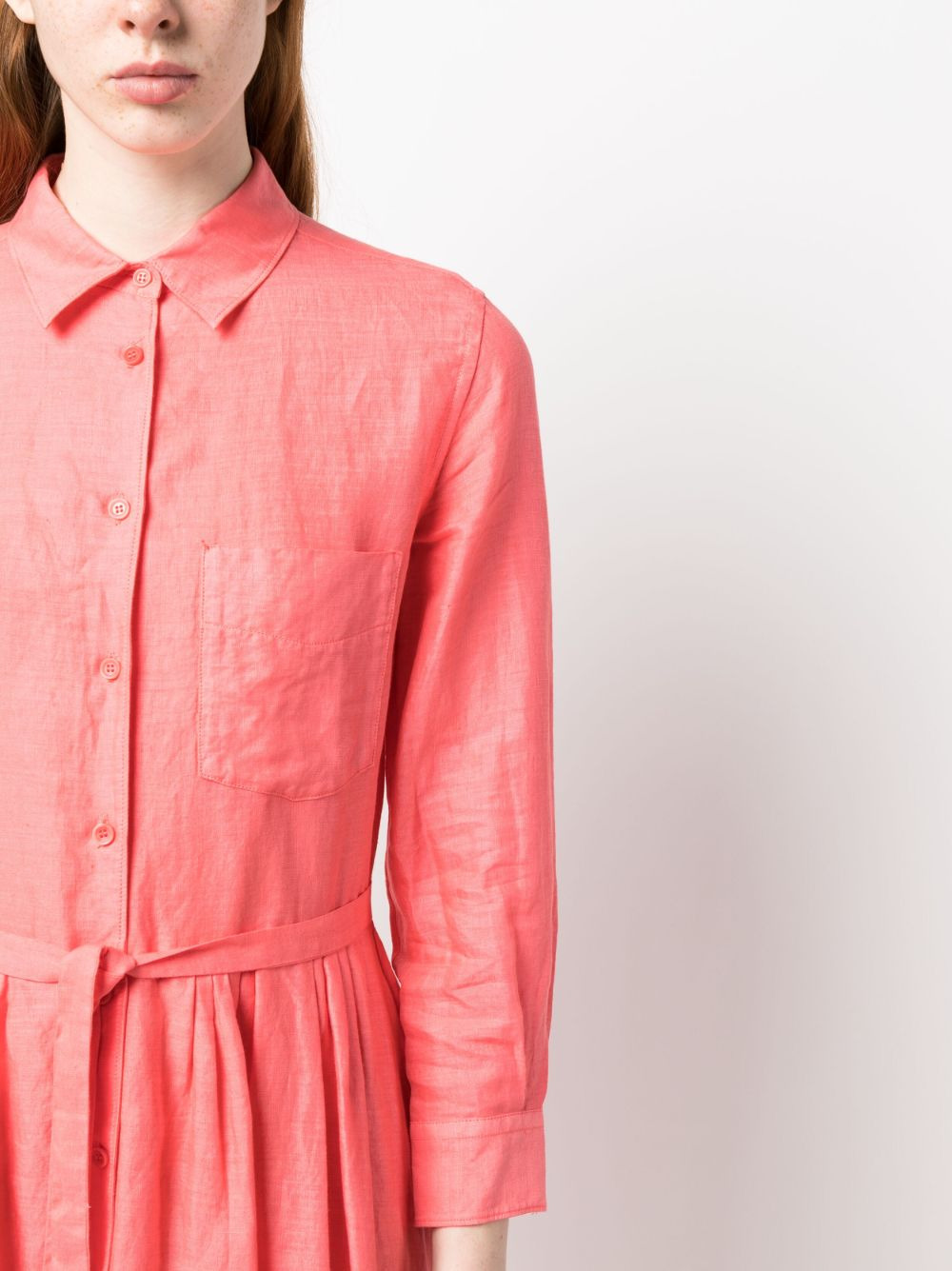 long-sleeve midi shirt dress - 5