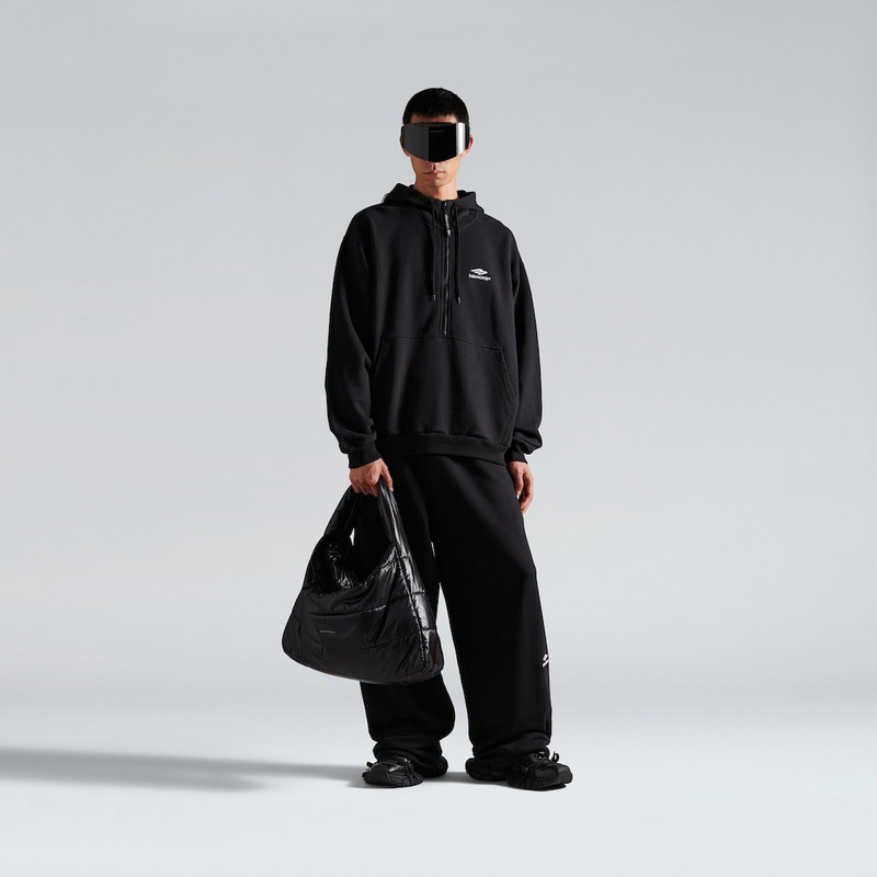Men's Puffer Hobo Bag Medium in Black 6