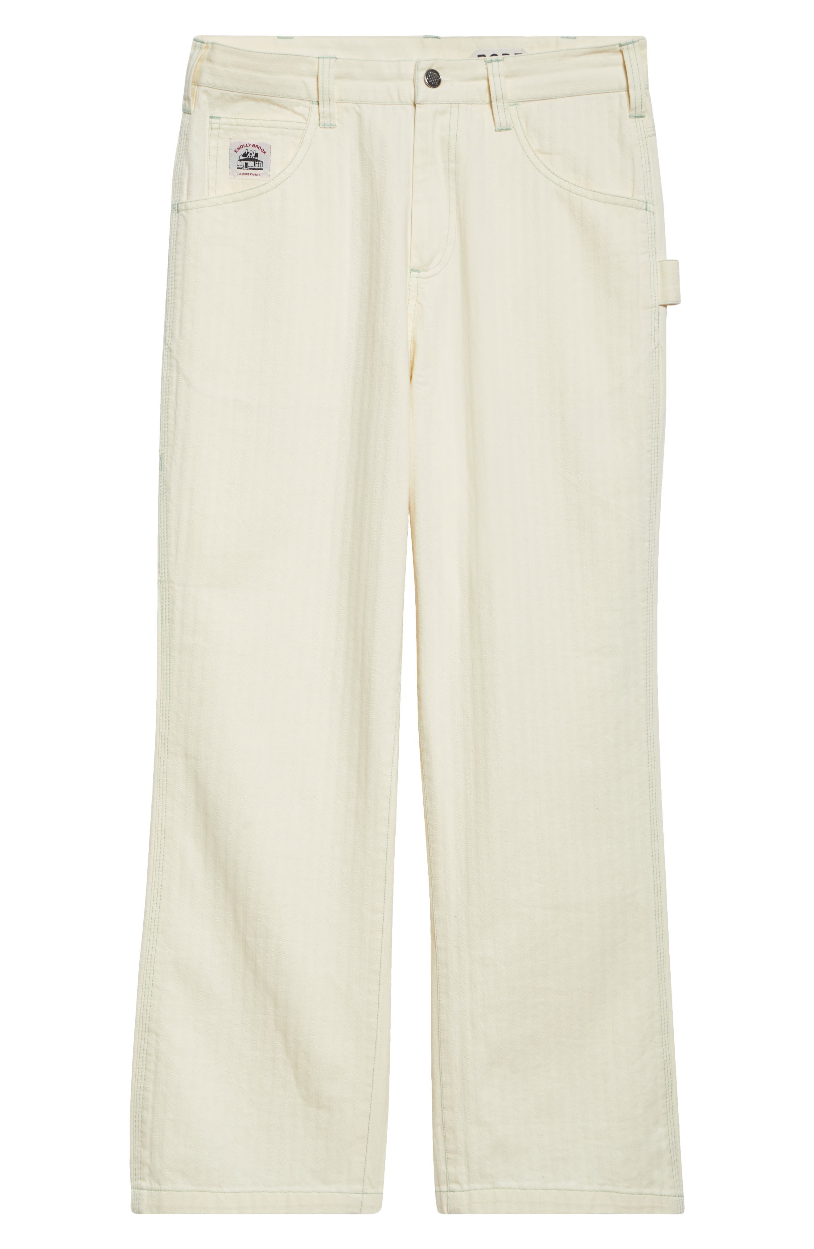 Bode Greenskeeper Knolly Brook Cotton Trousers in Ivory at Nordstrom - 6