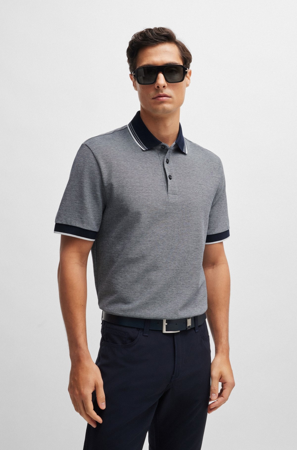 OXFORD-COTTON-PIQUÉ POLO SHIRT WITH LOGO DETAIL - 2