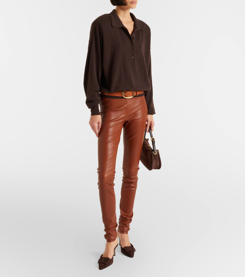 STOULS Carolyn leather slim pants outlook
