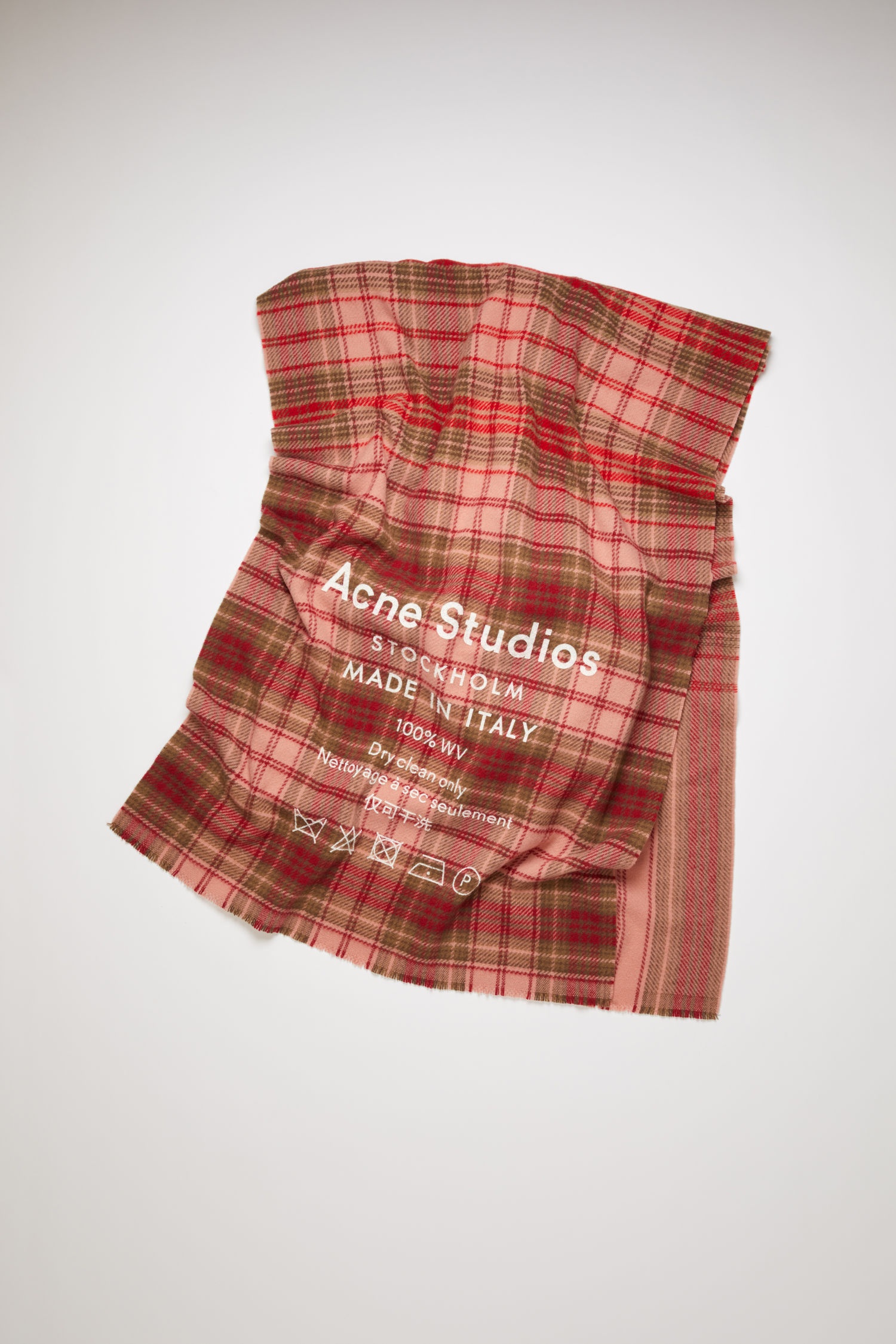 Checked logo scarf pale pink / camel check - 1