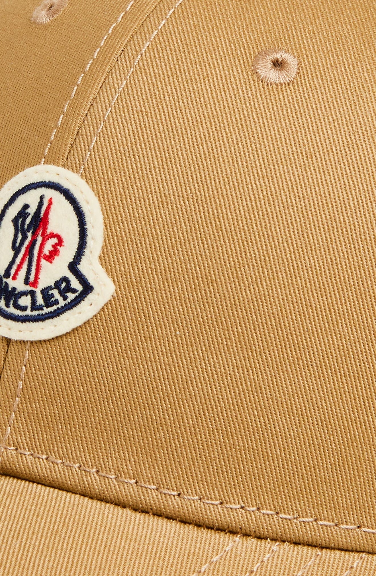 Moncler Logo Patch Baseball Cap in Beige at Nordstrom - 3