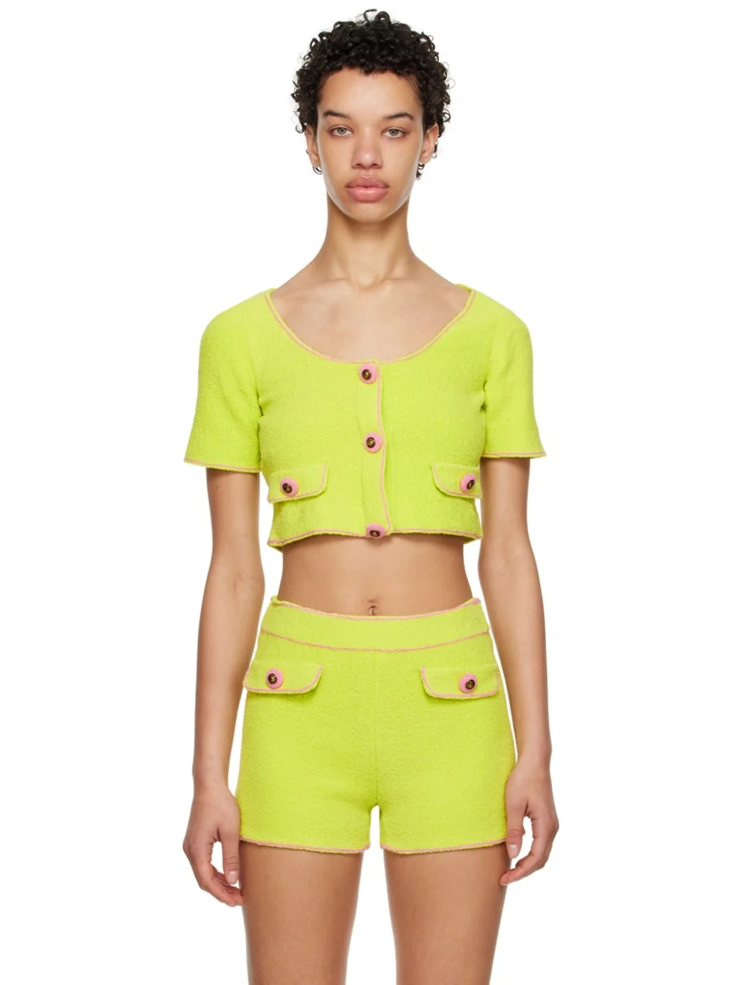 Green Flap Pocket Cardigan - 1