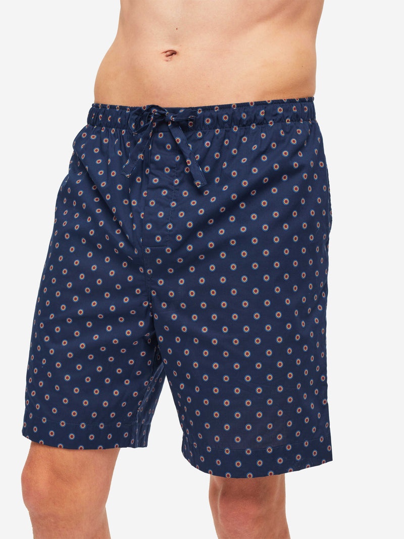 Men's Lounge Shorts Nelson 90 Cotton Batiste Navy - 2