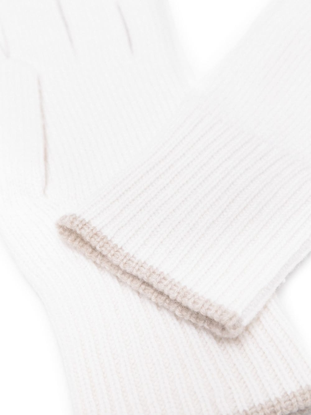 contrasting-trim cashmere gloves - 2