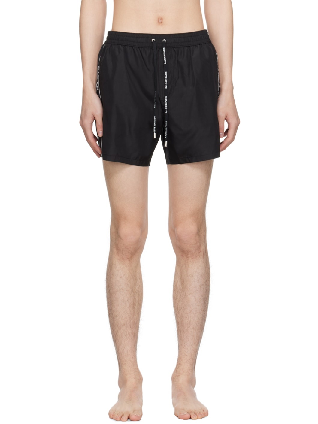 Black Printed Swim Shorts - 1