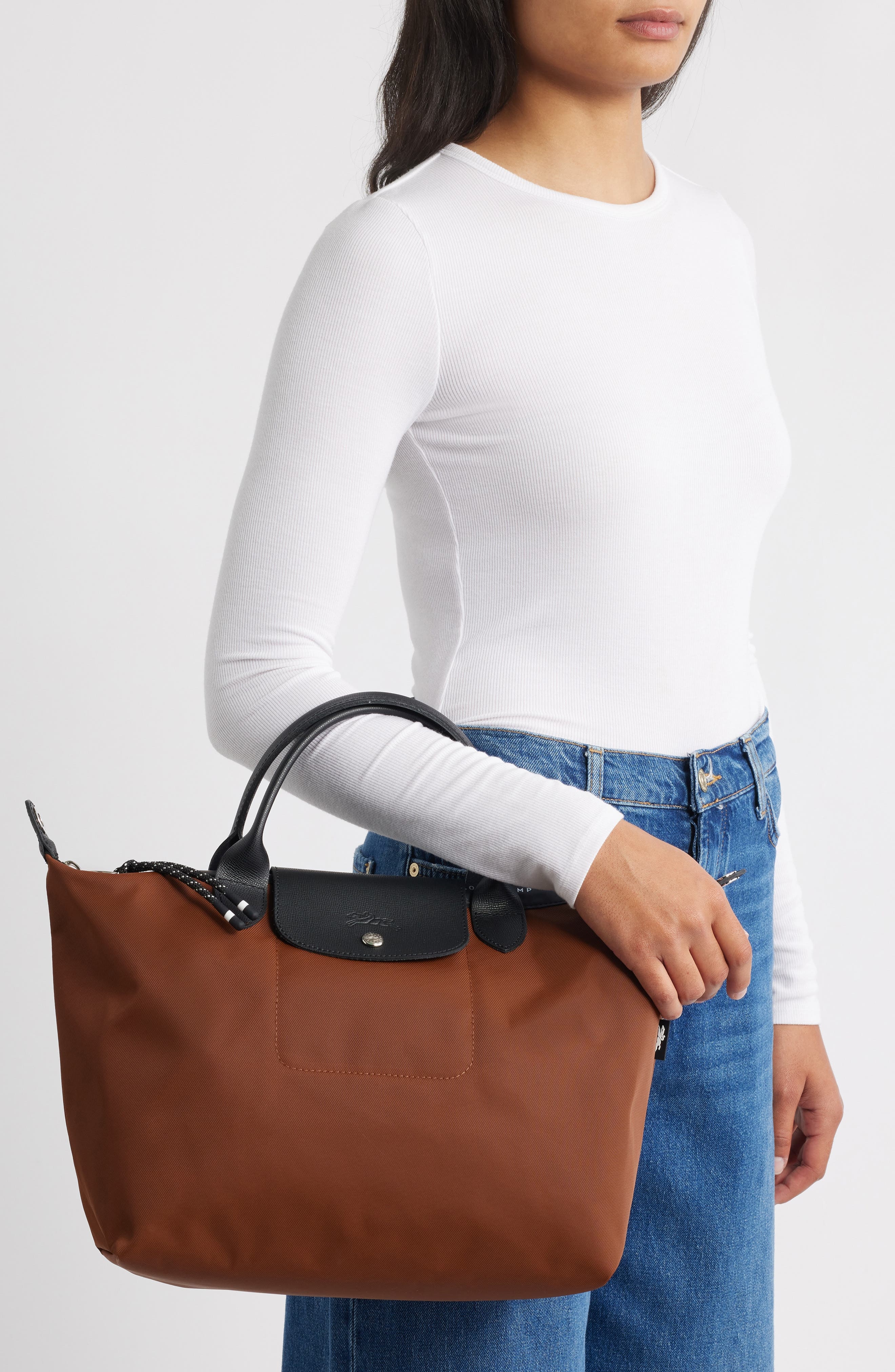 Longchamp Large Le Pliage Energy Recycled Canvas Hobo Bag in Chocolate at Nordstrom - 3