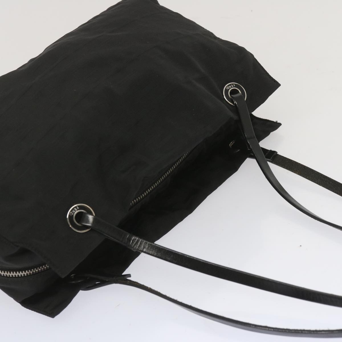FENDI Zucca Canvas Hand Bag Black - 6