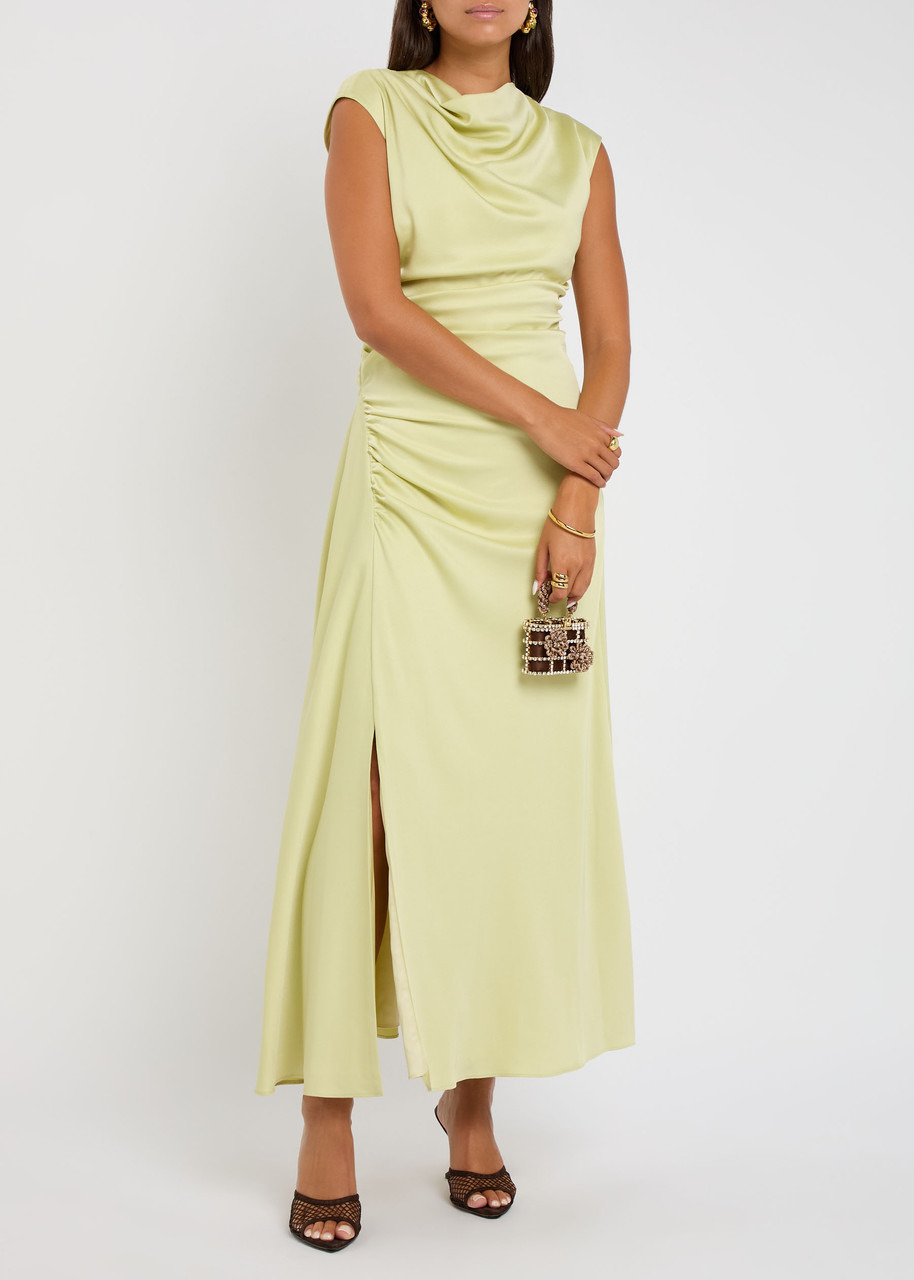 Simkhai Burke Draped Satin Midi Dress - 4
