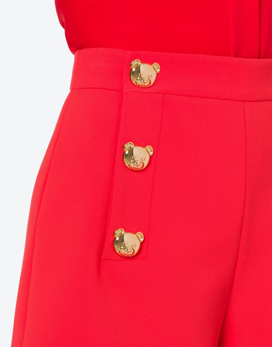 TEDDY BUTTONS CRÊPE SHORTS - 4