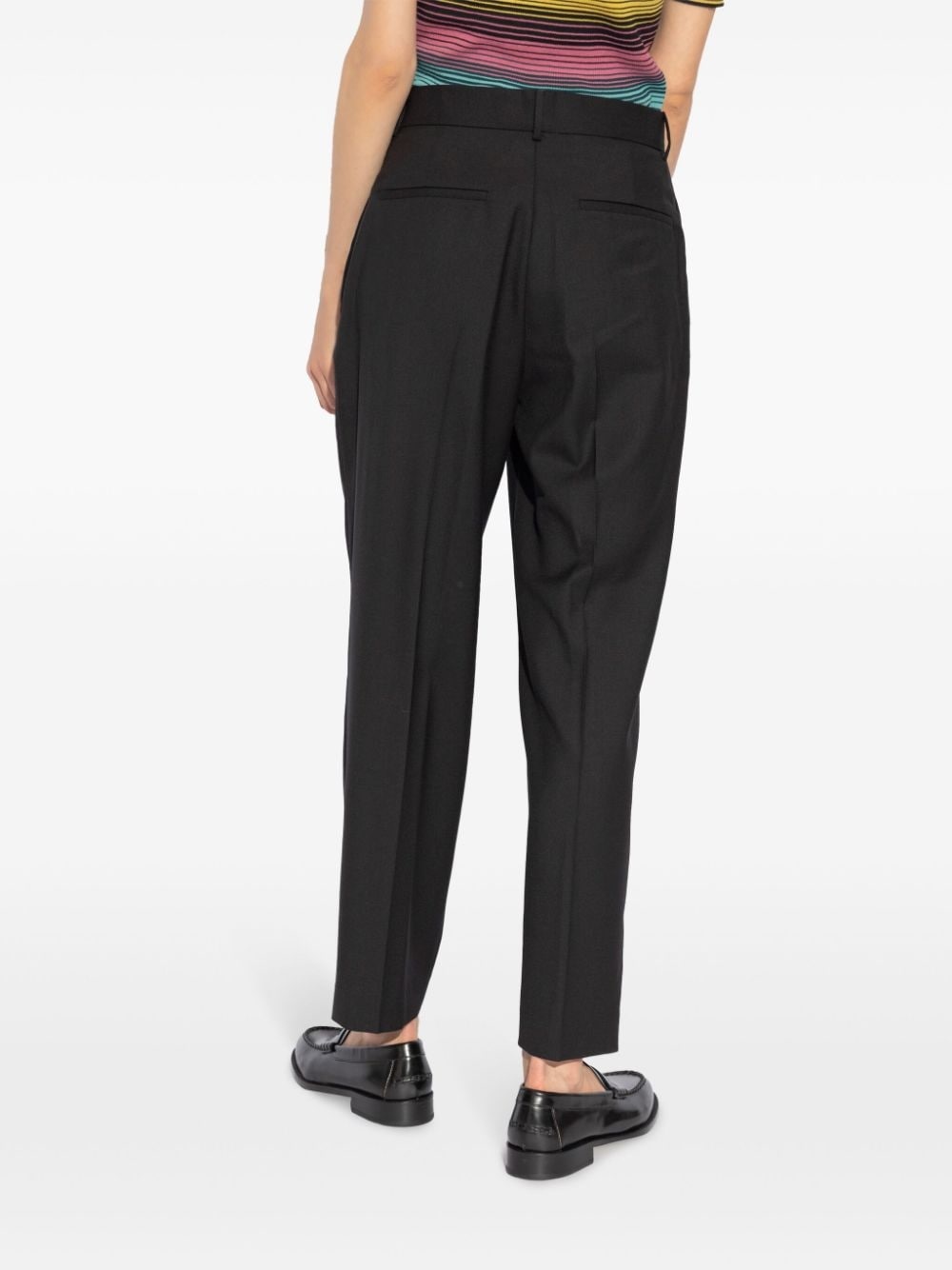 tapered-leg wool trousers - 4