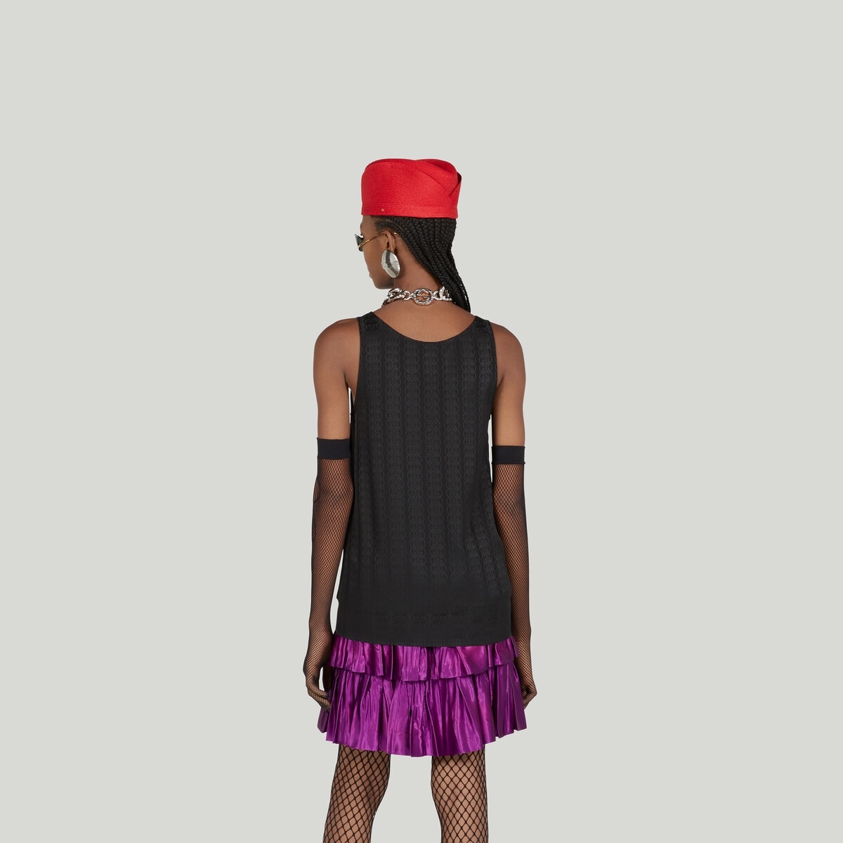 Silk crêpe satin sleeveless top - 6