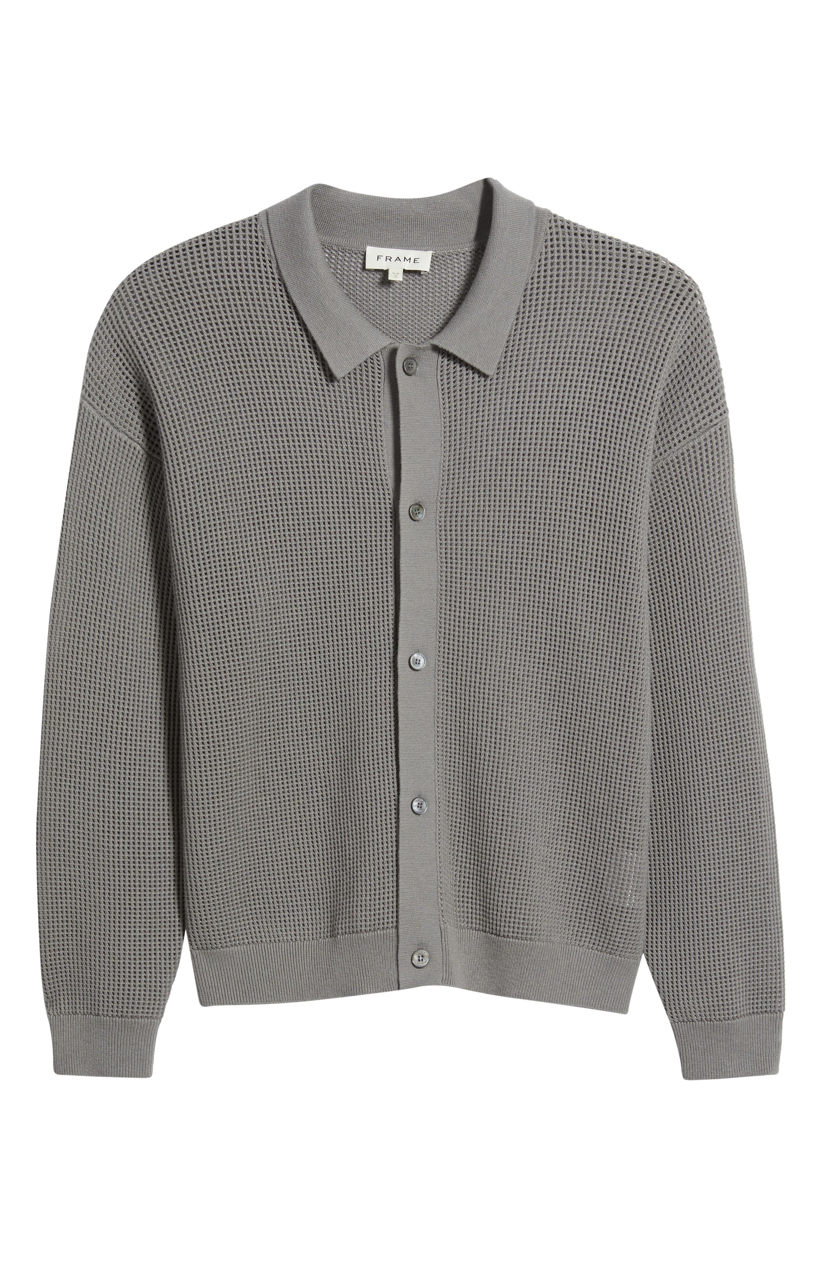 FRAME Open Stitch Cardigan in Cloud Grey at Nordstrom - 5