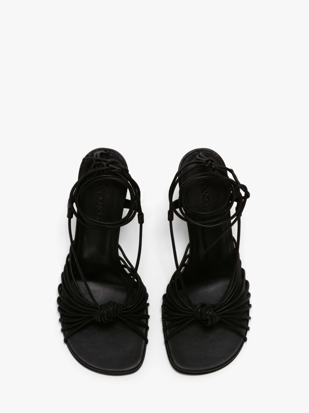 CHAIN HEEL LEATHER SANDALS - 5