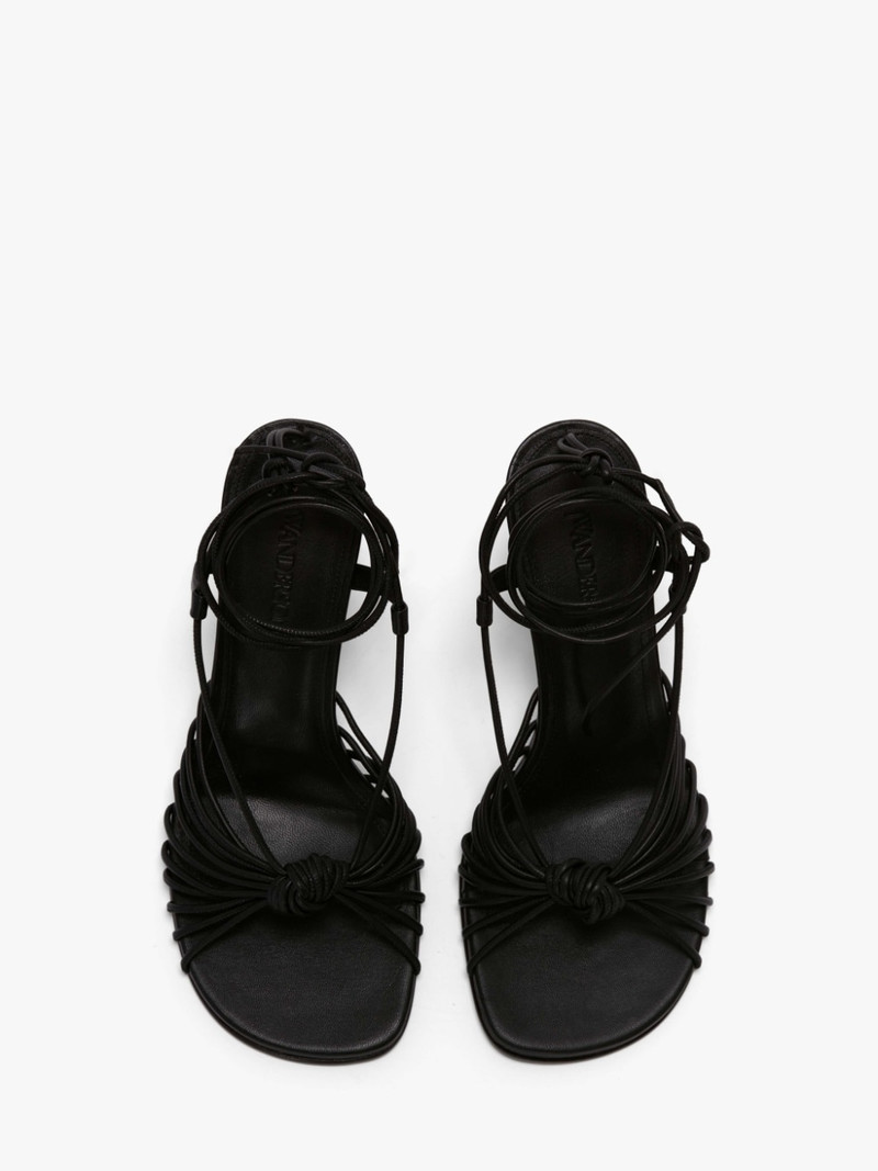 CHAIN HEEL LEATHER SANDALS 5