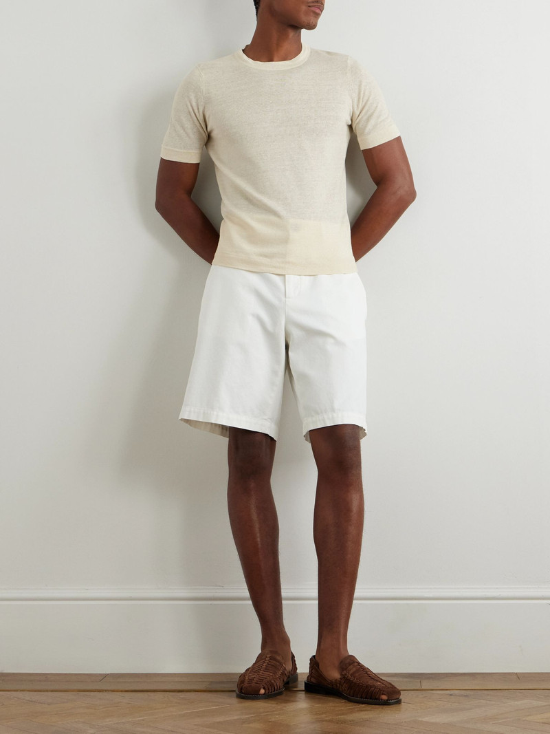 Brunello Cucinelli Linen and Cotton-Blend T-Shirt Neutral outlook
