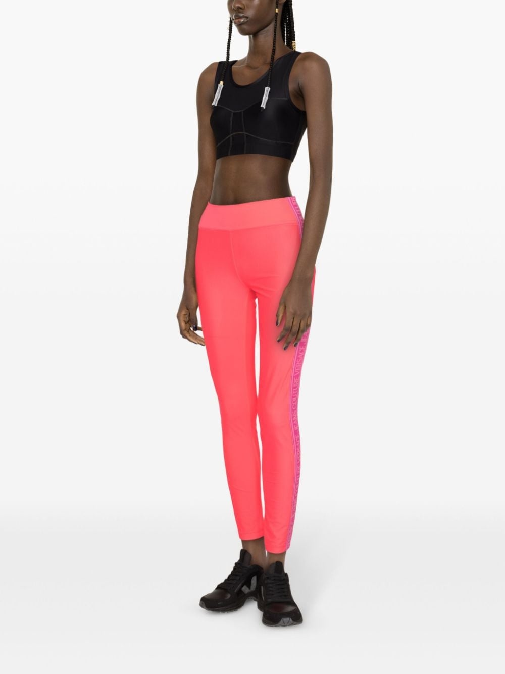 logo-tape cropped leggings - 3