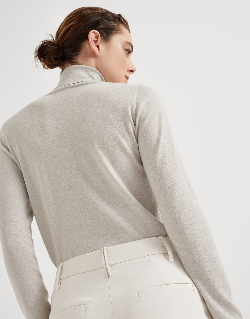 Comfort viscose couture twill cigarette trousers with monili 3