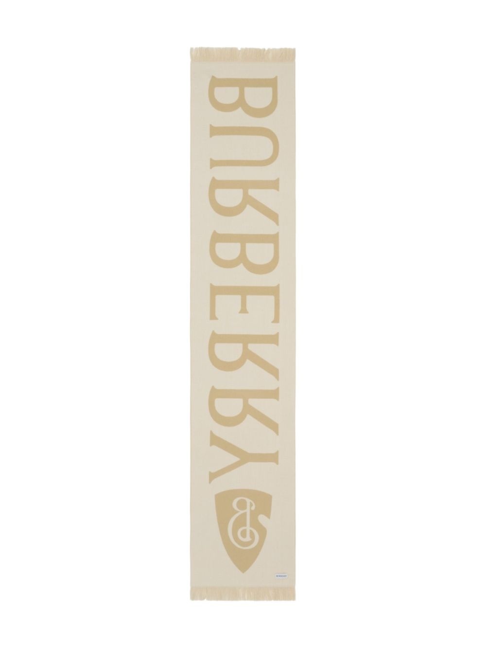 logo-jacquard wool scarf - 2