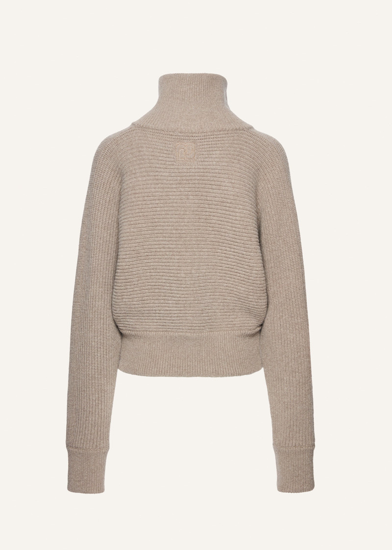 MAGDA BUTRYM Funnel neck sweater in taupe outlook