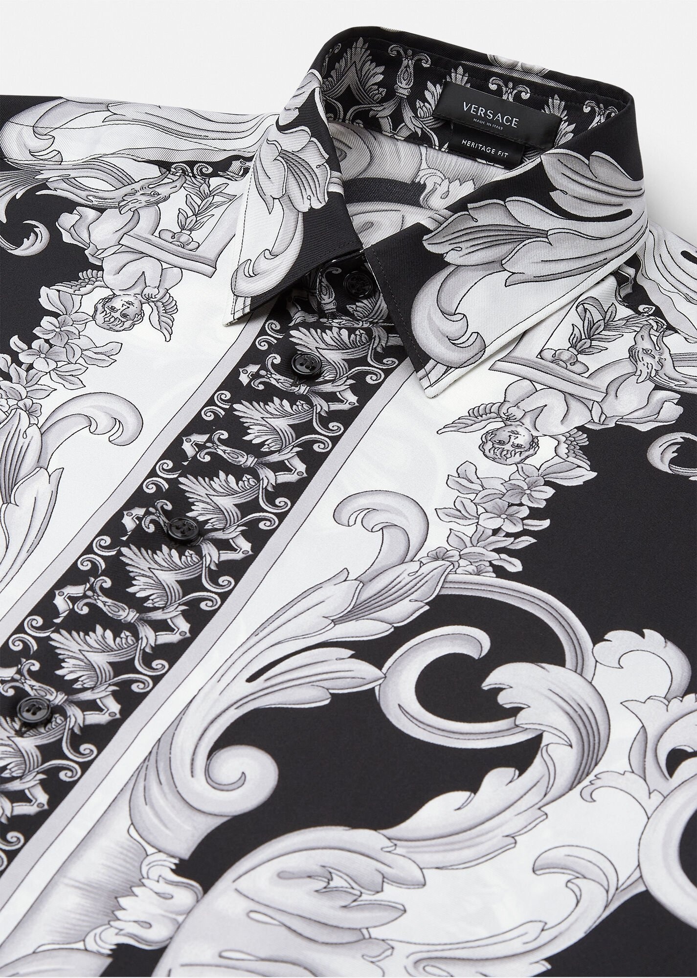 Silver Baroque Silk Shirt - 5