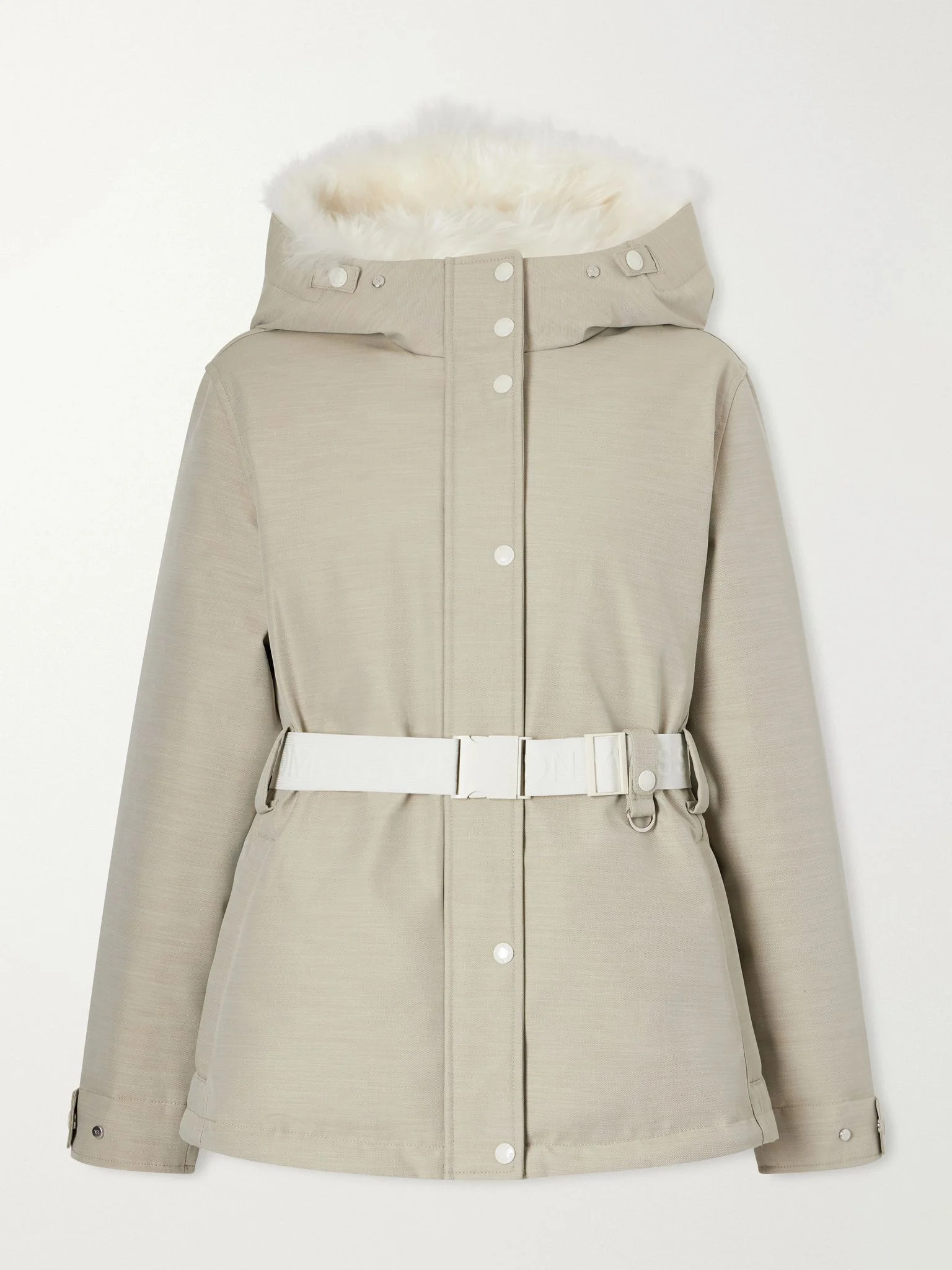 Shearling-trimmed twill down ski jacket Beige - 1