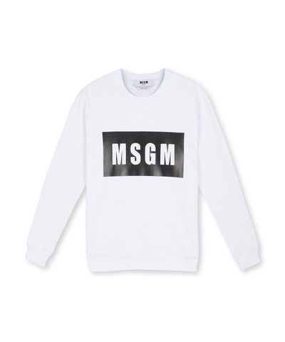 MSGM Crew neck cotton sweatshirt in a solid colour outlook