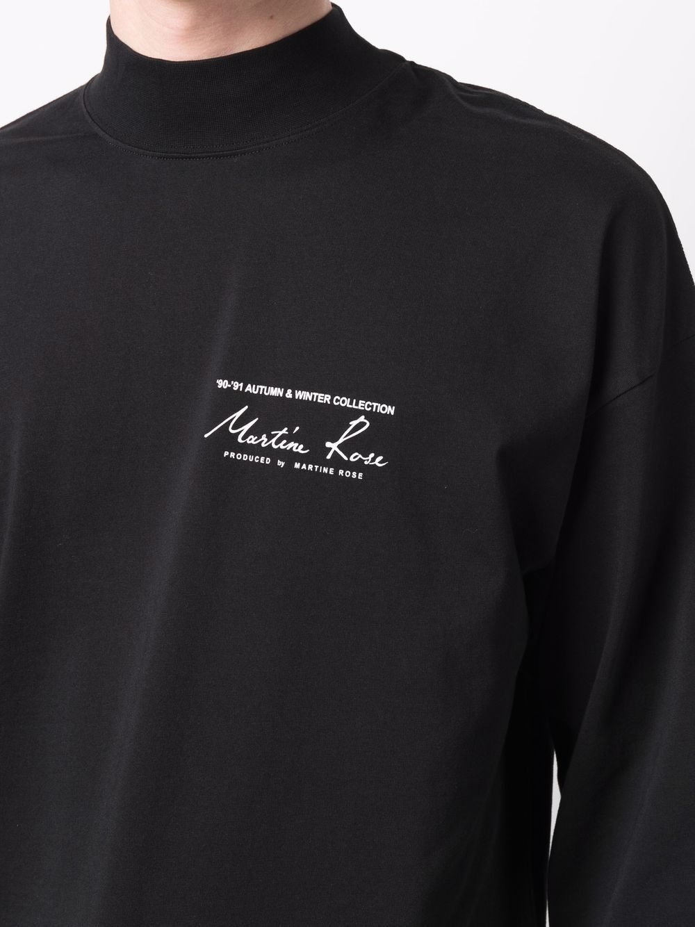 logo-print mock-neck T-shirt - 5