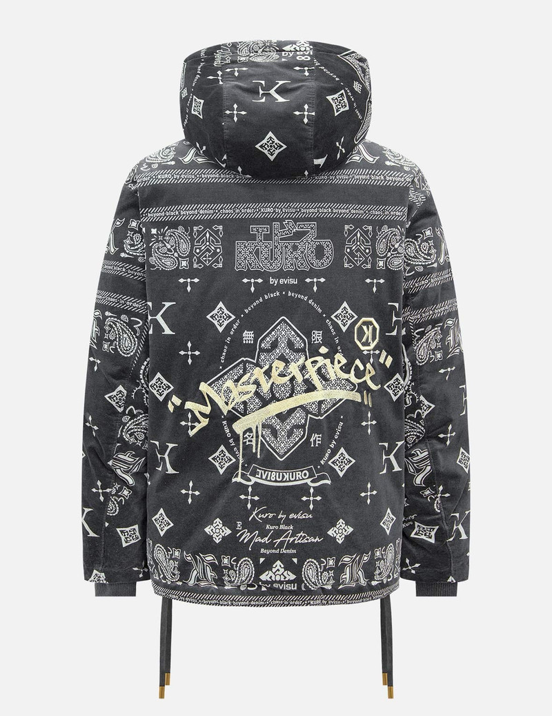 EVISU Monogram Paisley and Logo Print Down Jacket outlook
