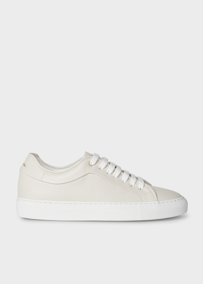 Women's White Basso Leather Trainers 1