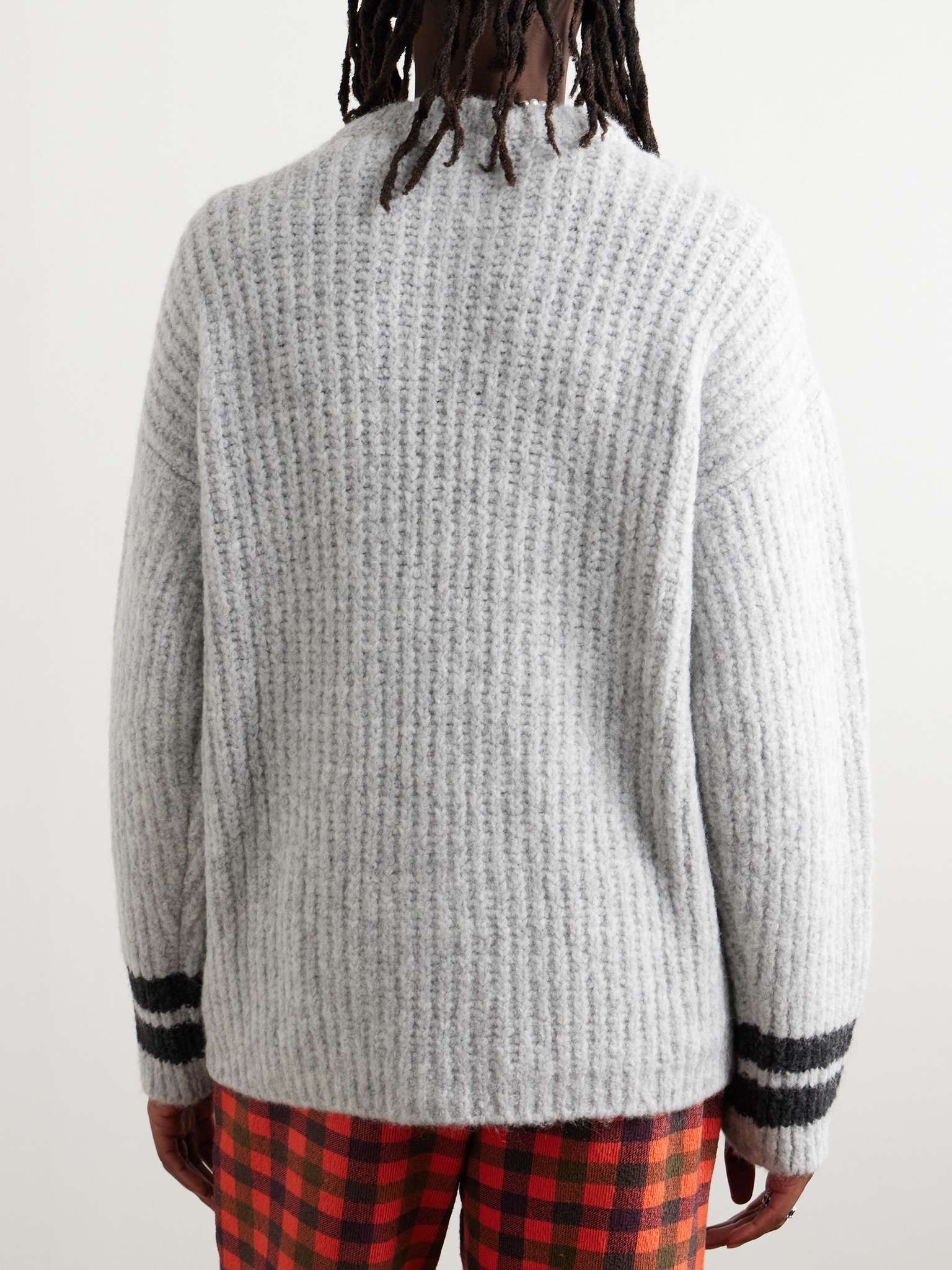 Embroidered Ribbed Wool-Blend Sweater - 3