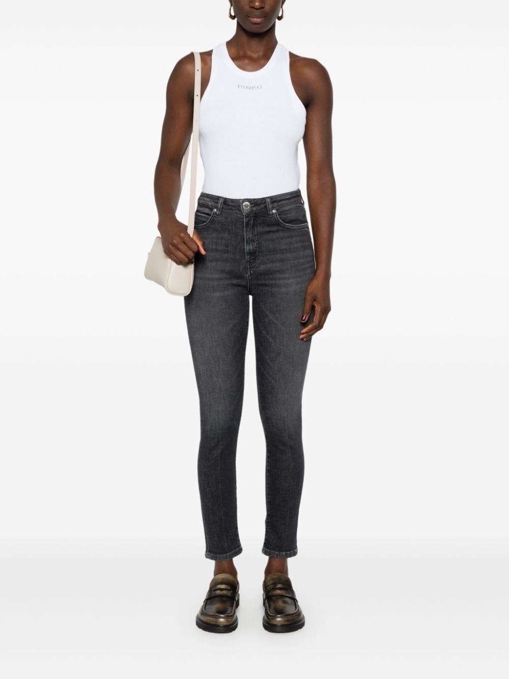logo ribbed tank top - 2
