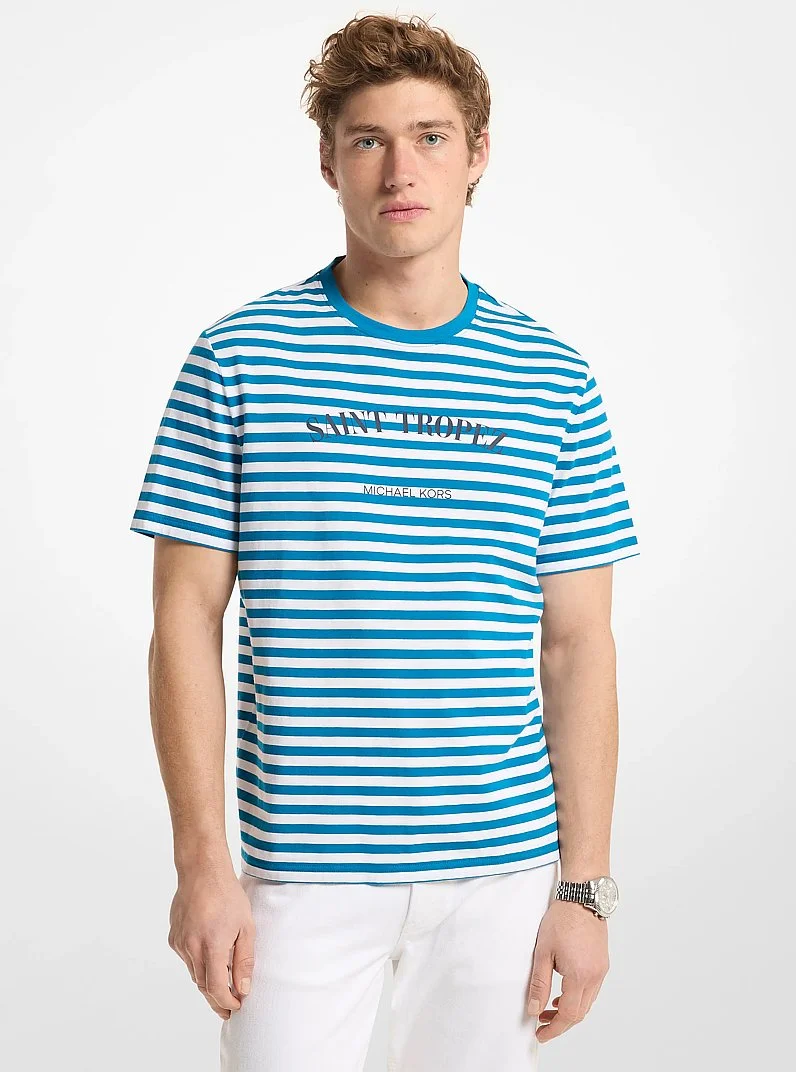 Saint Tropez Striped Cotton Jersey T-Shirt - 1