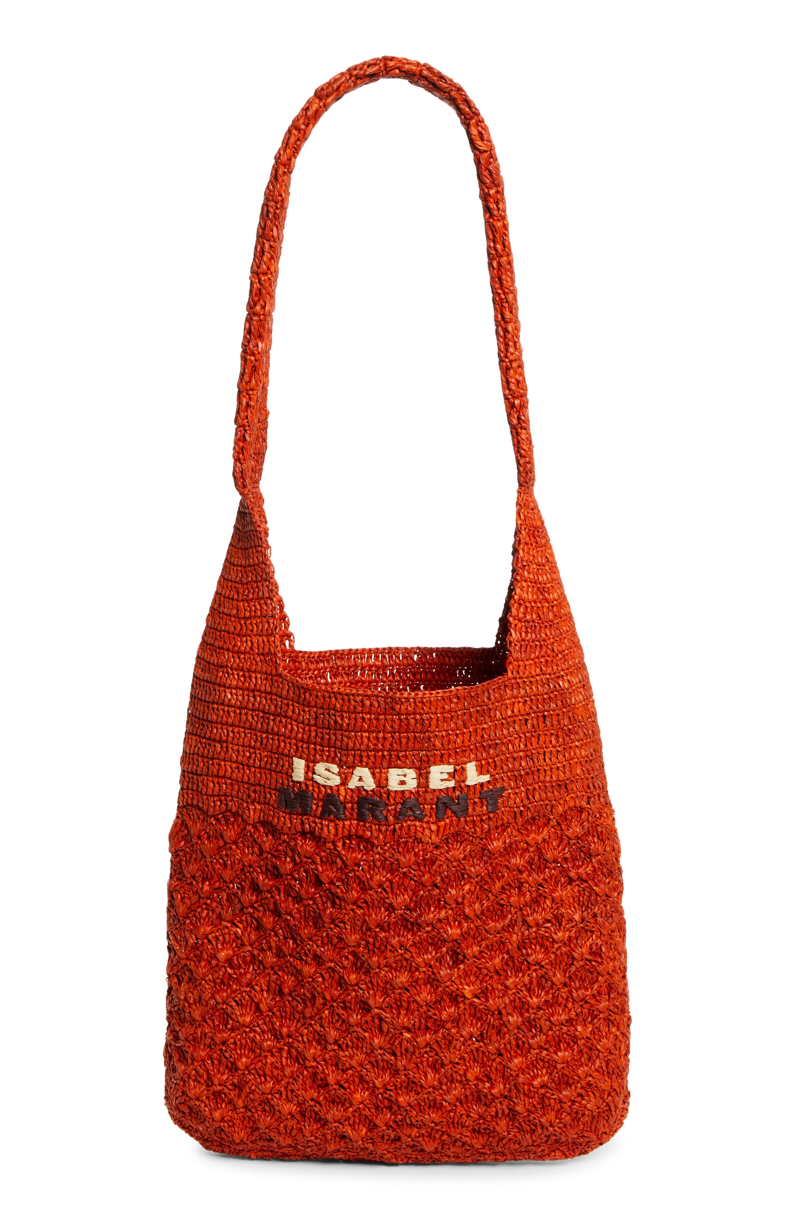 Isabel Marant Small Praia Raffia Tote in Orange at Nordstrom - 1